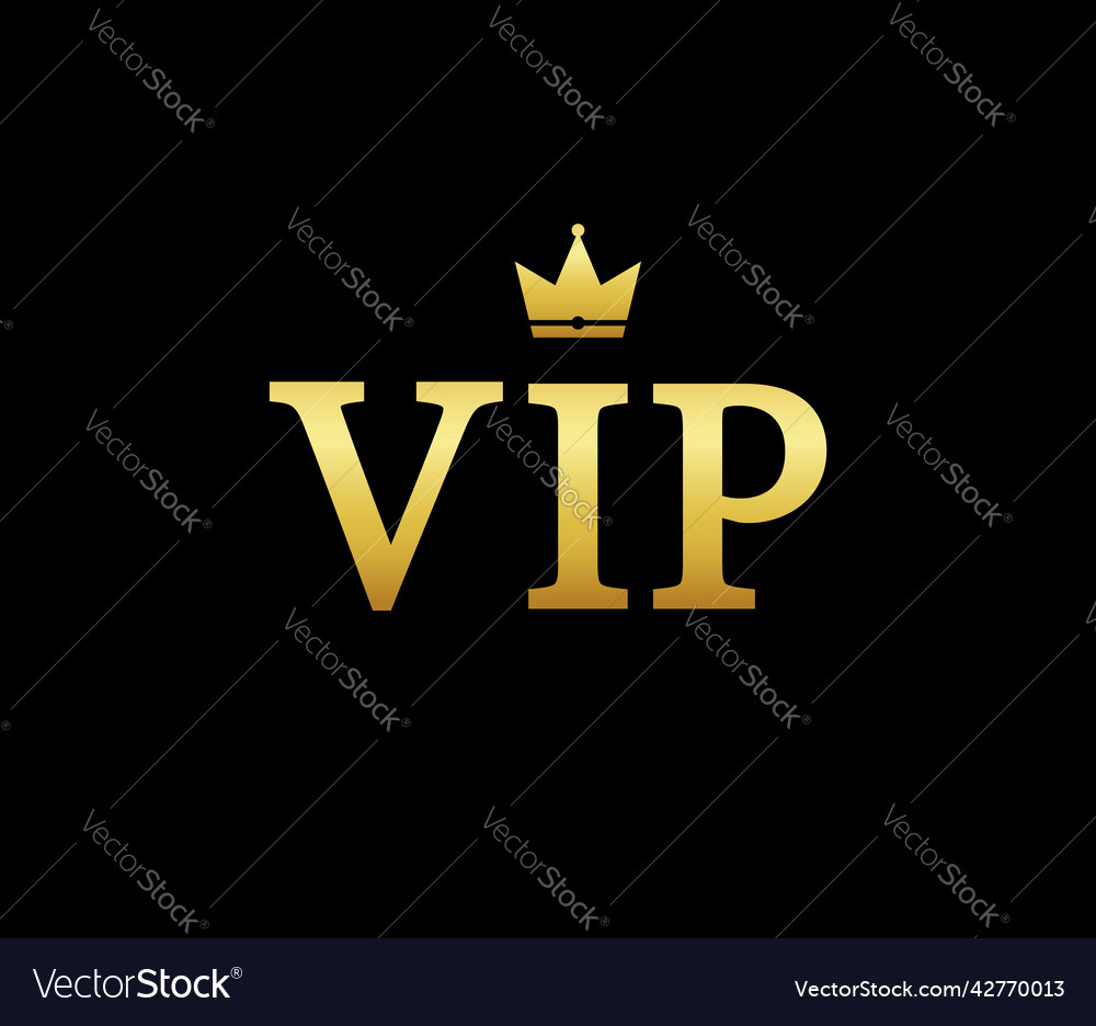 Vip logo gold crown for premium premium club Vector Image