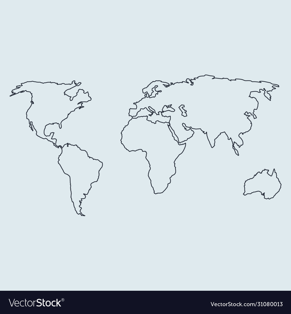 Simple map of deals the world outline