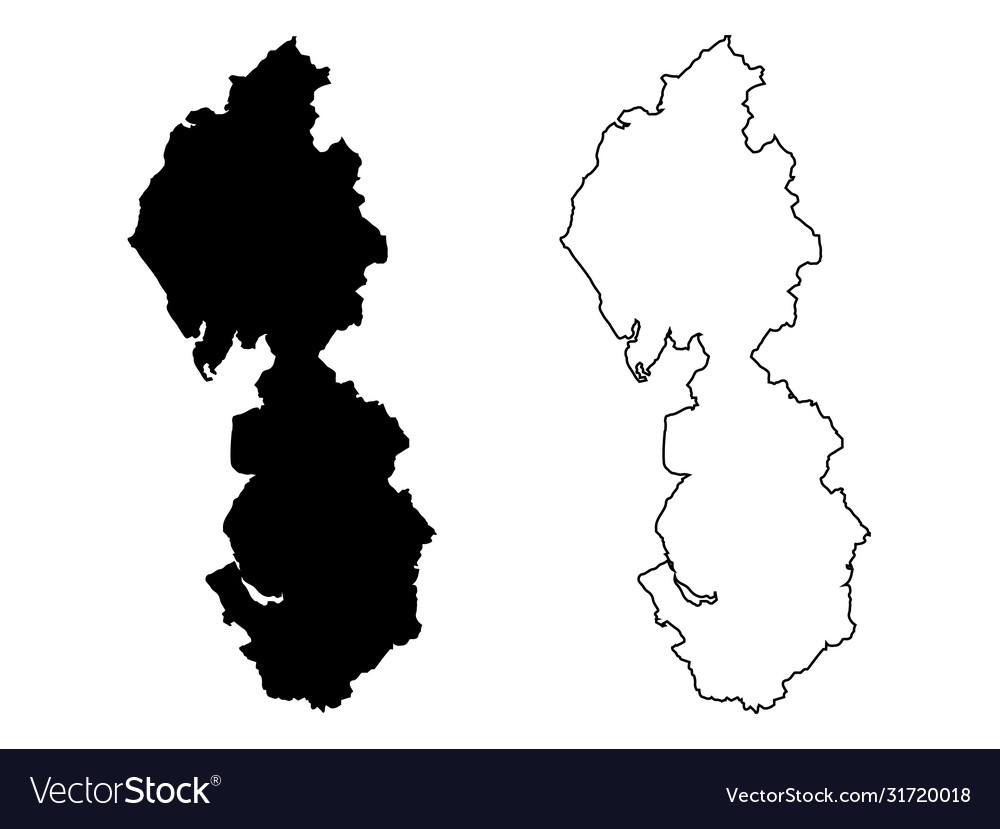 Map Of North West Map North West England Black And Outline Maps Vector Image