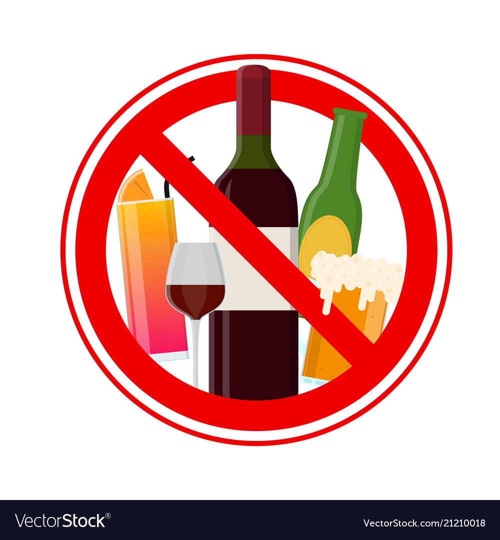 No Alcohol Sign Royalty Free Vector Image VectorStock