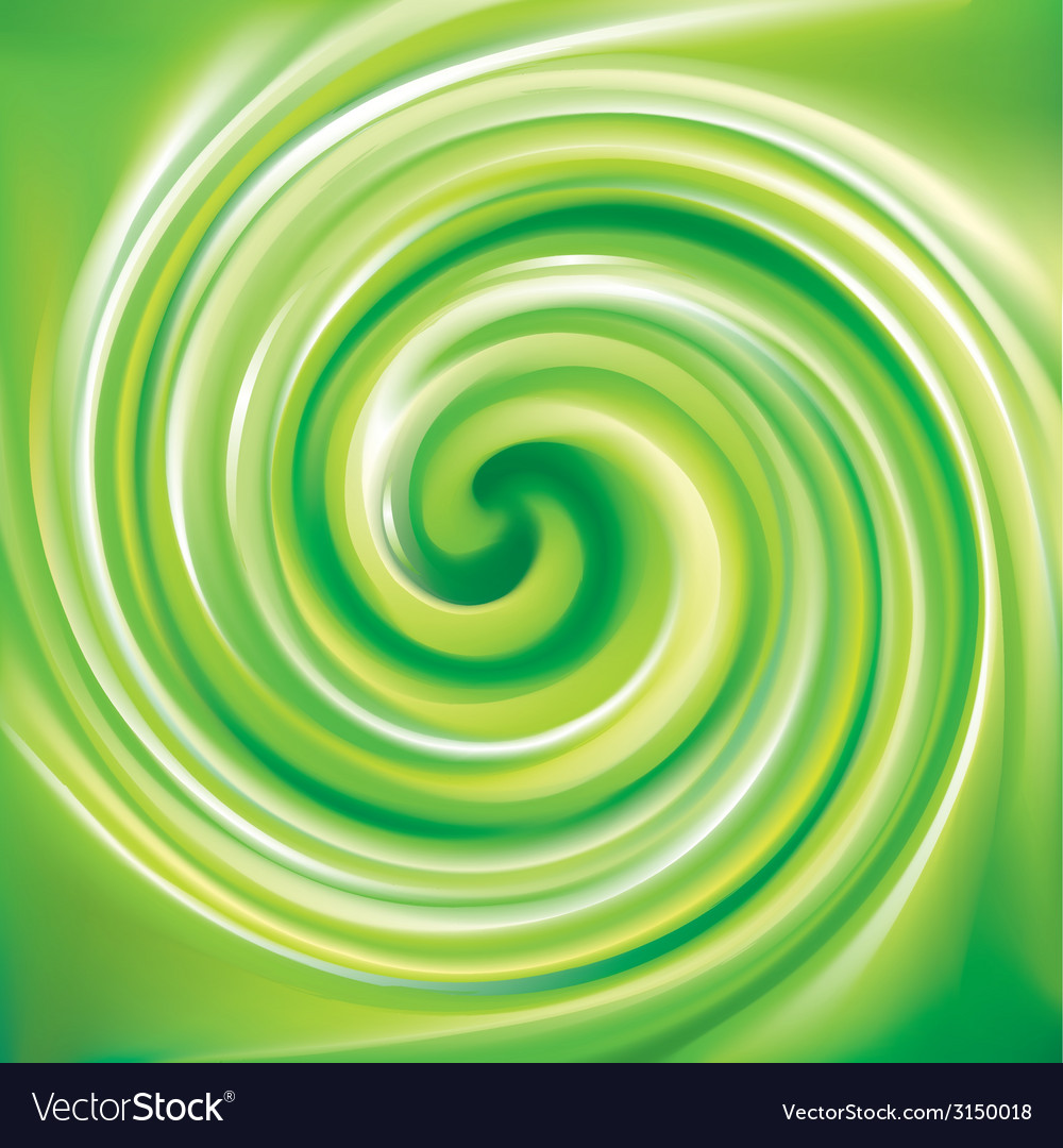 Spiral liquid surface light green color Royalty Free Vector