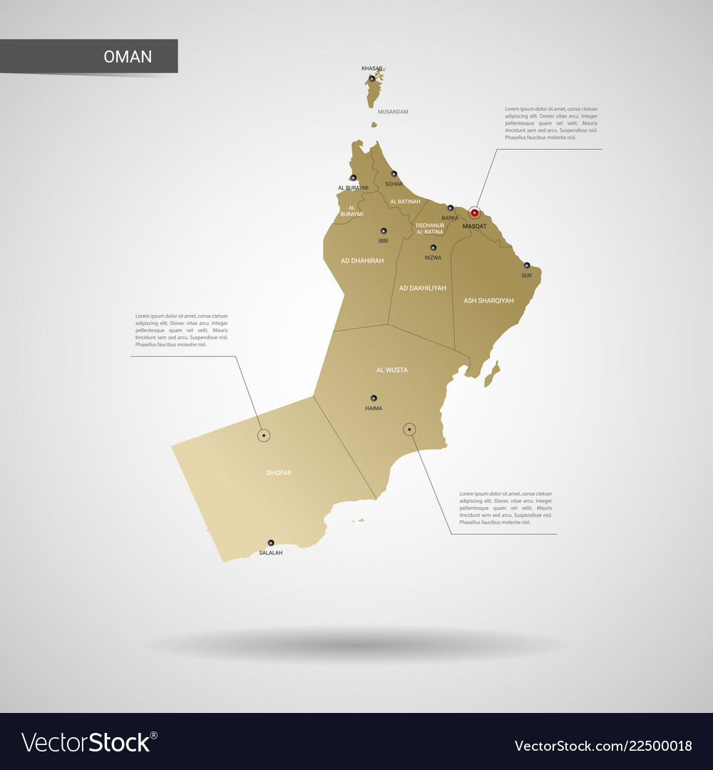 Stylized oman map Royalty Free Vector Image - VectorStock