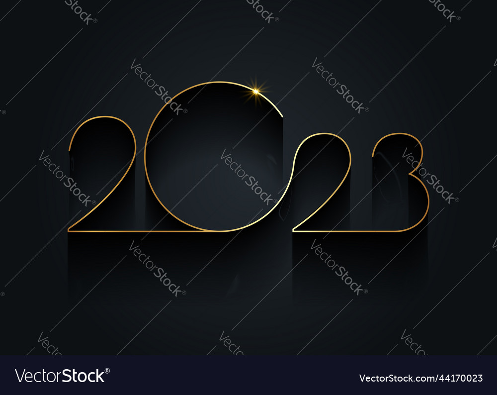 2023 new year gold logo design holiday card Vector Image