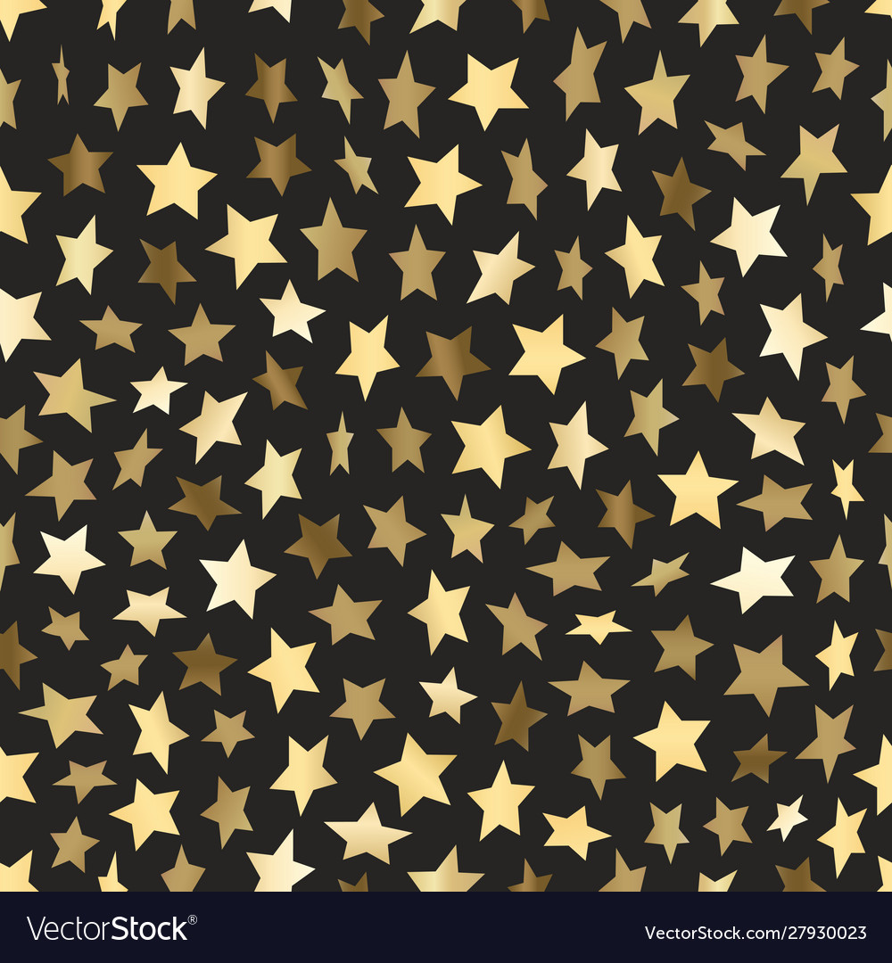 Golden stars seamless background Royalty Free Vector Image