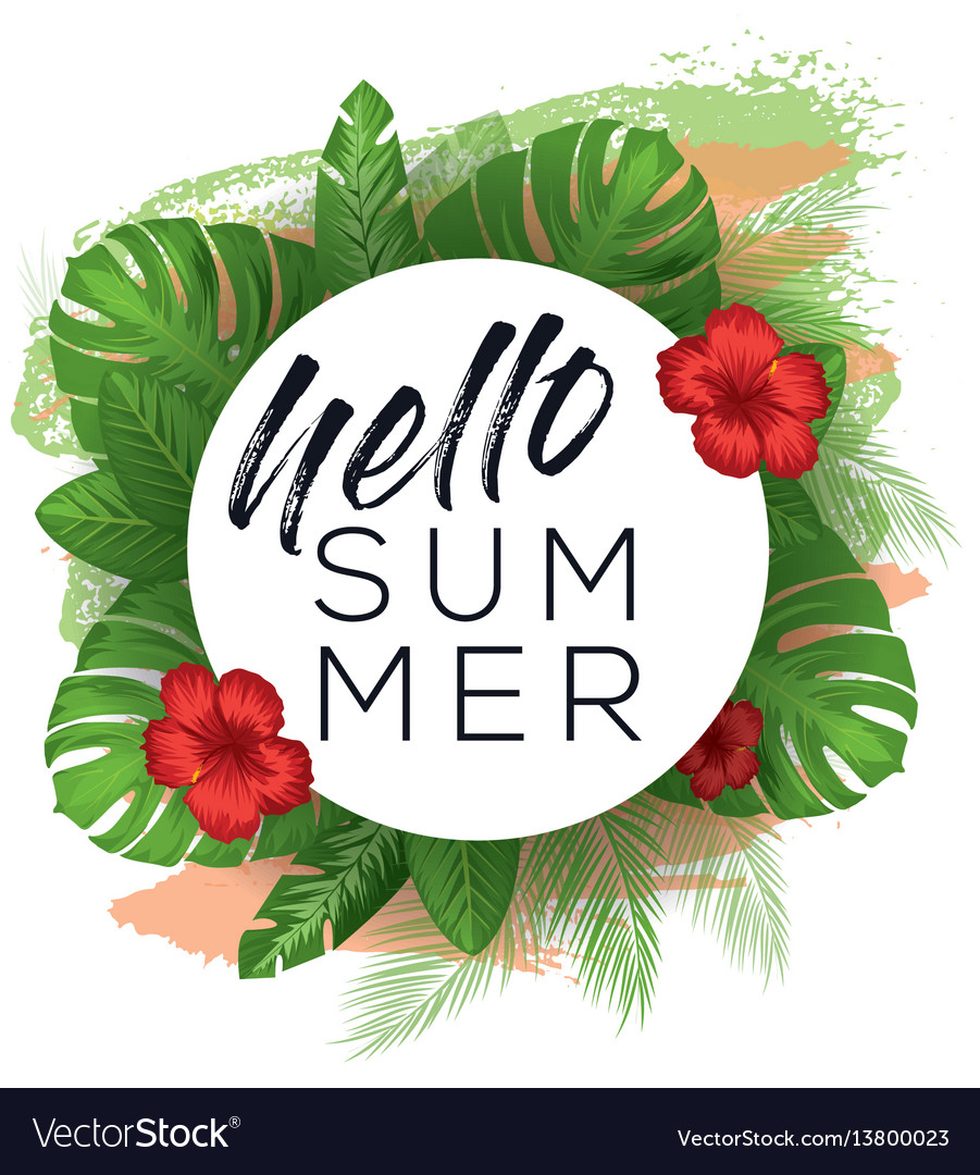 Hello summer poster Royalty Free Vector Image - VectorStock