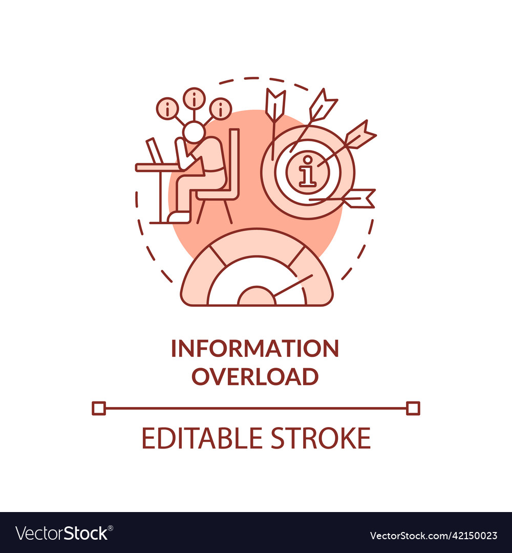 Information overload terracotta concept icon Vector Image