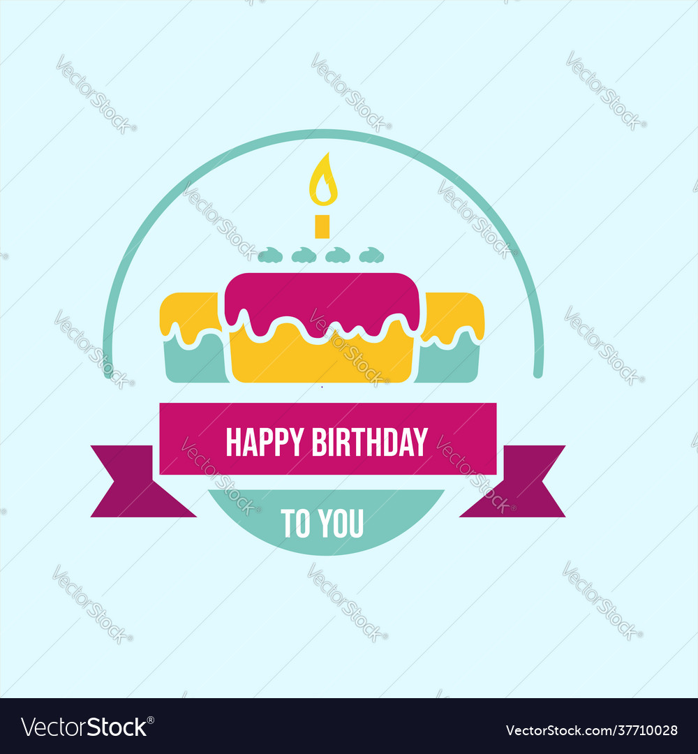 Happy birthday sticker label Royalty Free Vector Image