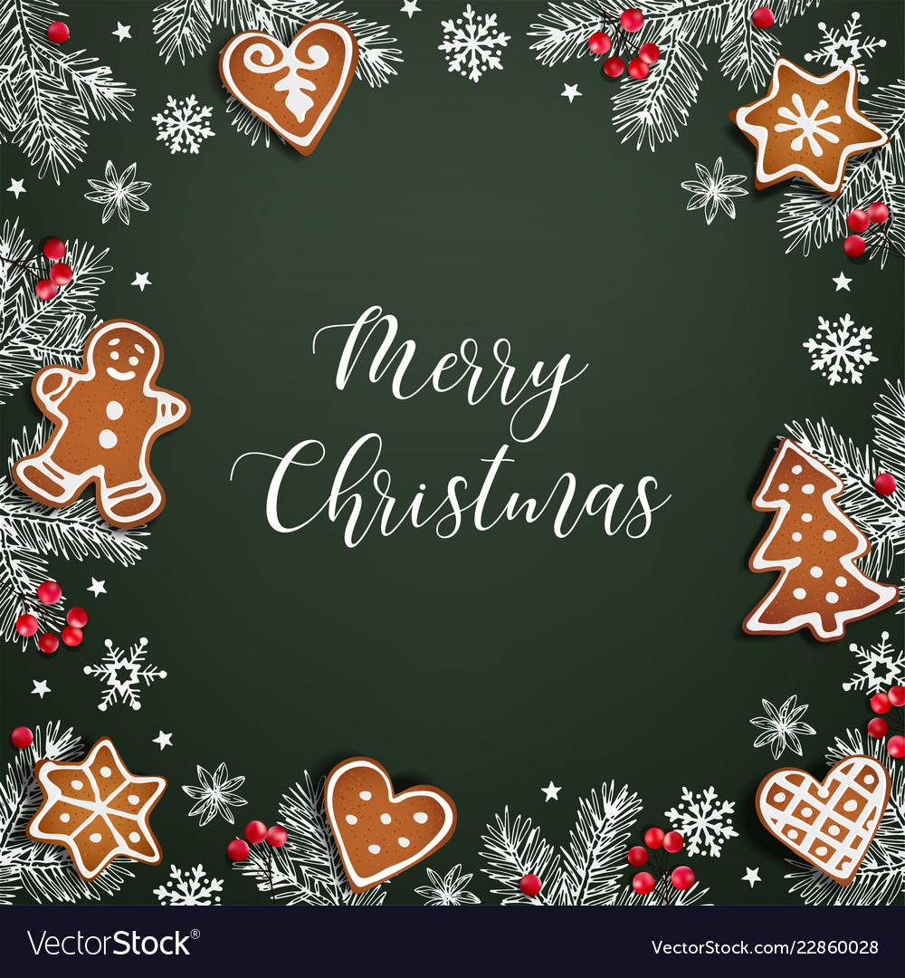 merry christmas greeting card invitation vector image christmas invitation vector
