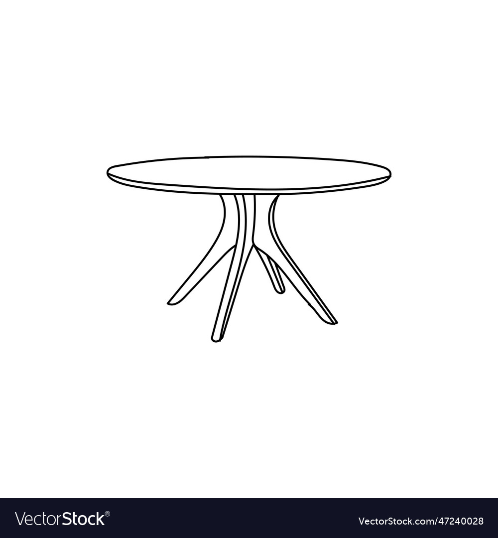 Round table top line modern simple logo Royalty Free Vector