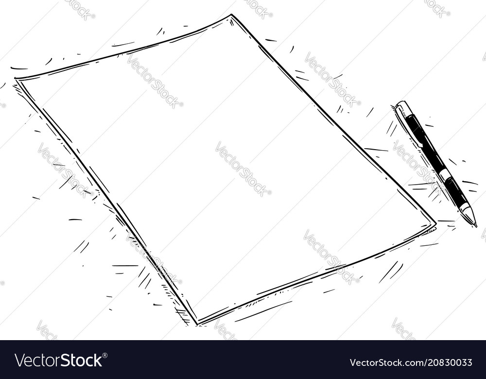 Artistic drawing of empty or blank piece of paper Vector Image