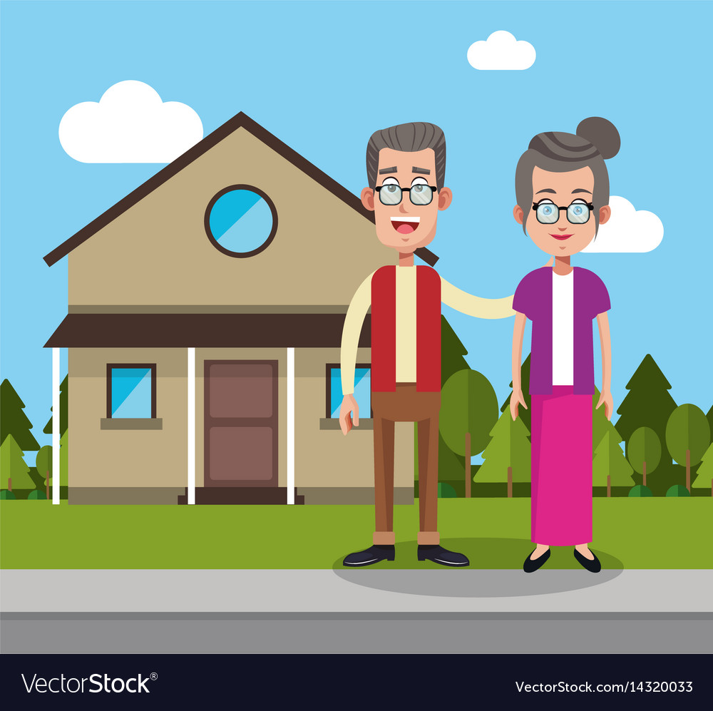 Couple with house home image Royalty Free Vector Image