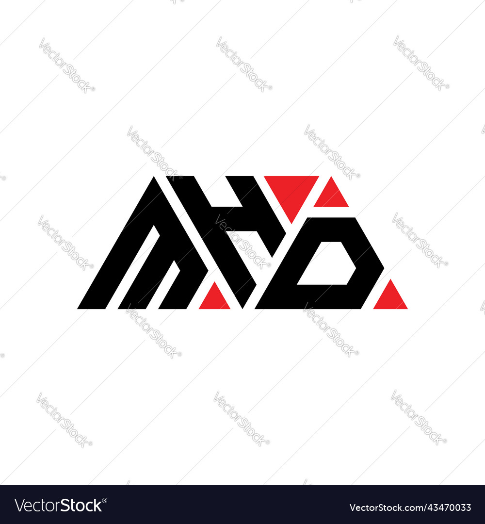 Mhd triangle letter logo design with triangle Vector Image