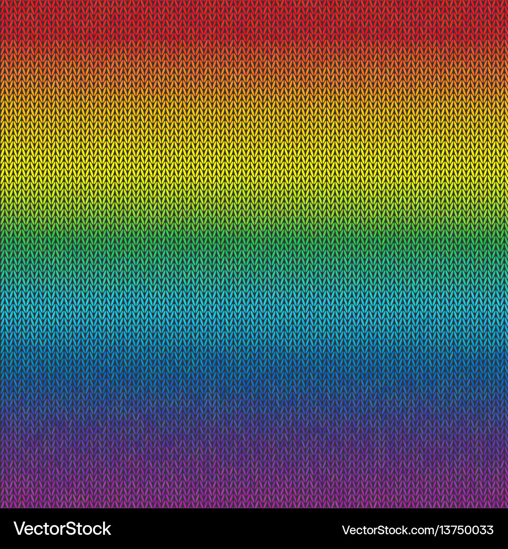 Rainbow knitted background Royalty Free Vector Image