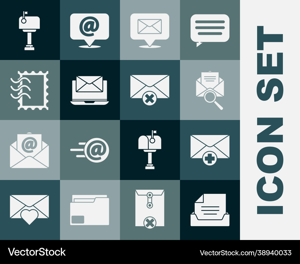 Set drawer with document received message concept Vector Image
