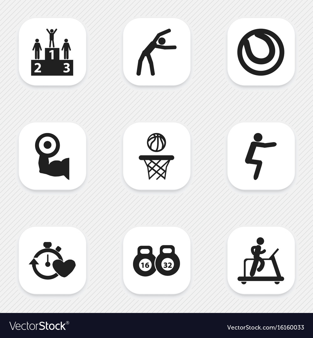 Set of 9 editable training icons includes symbols Vector Image