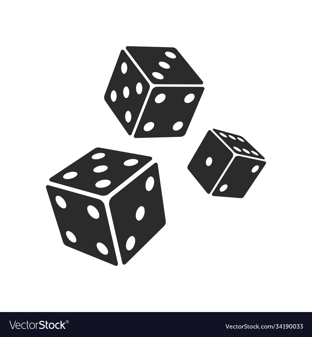 Three dices icon images Royalty Free Vector Image