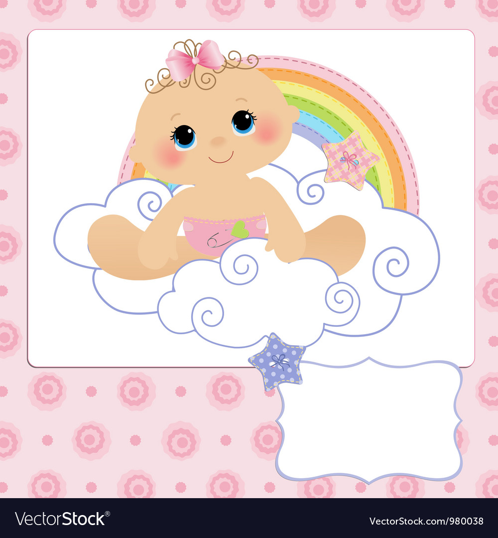 cute template for baby postcard royalty free vector image baby postcard