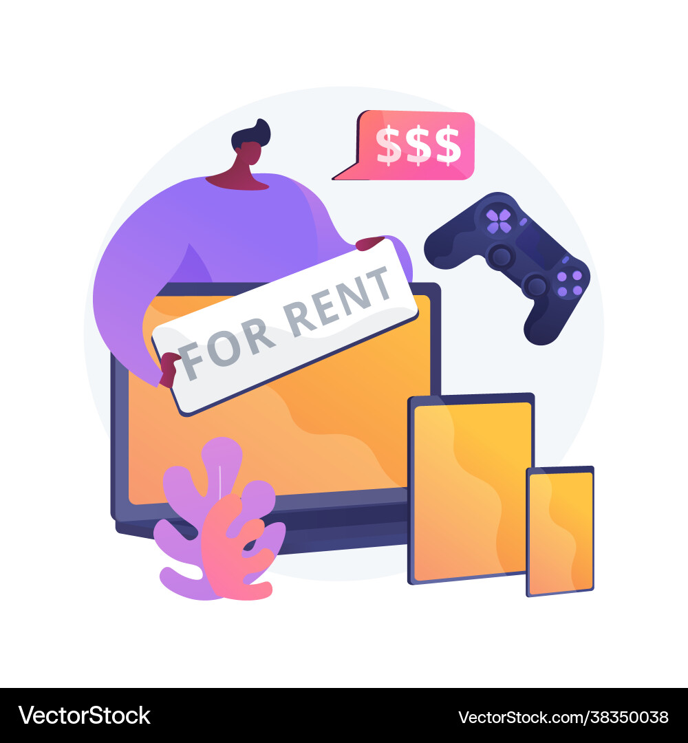 Renting electronic device abstract concept Vector Image