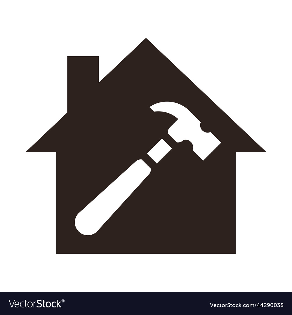 Repair service icon home symbol Royalty Free Vector Image