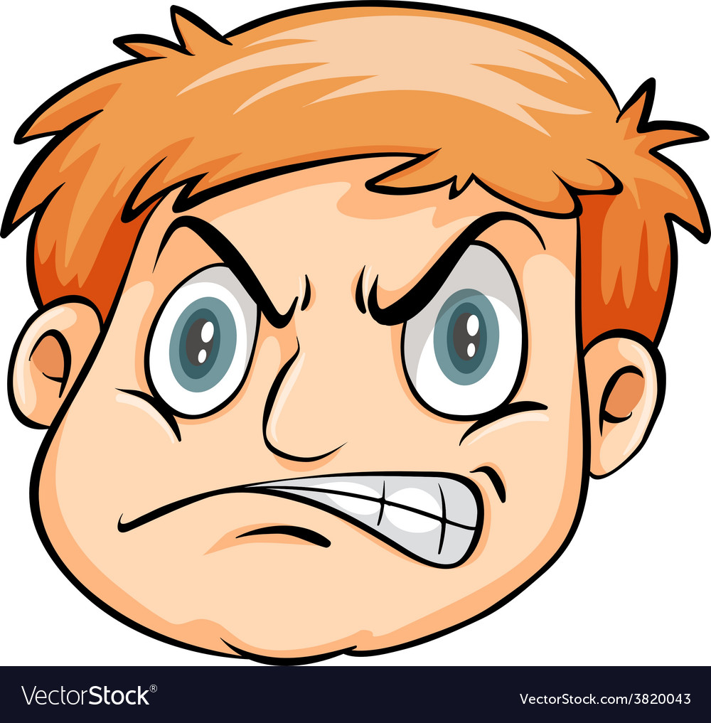 A man showing a foam in mouth Royalty Free Vector Image