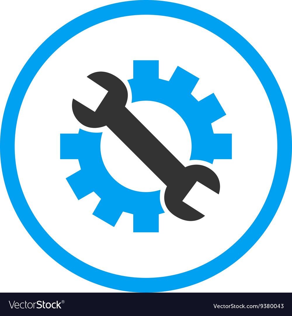 Mechanics service tools flat rounded icon Vector Image