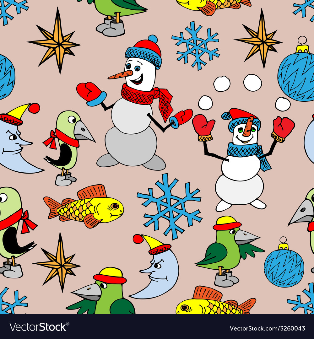 Merry christmas background seamless texture Vector Image