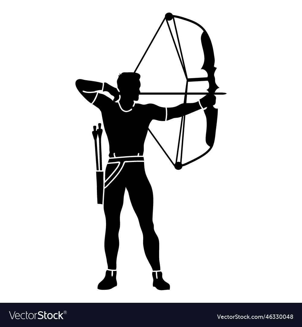 Archer man modern bow Royalty Free Vector Image