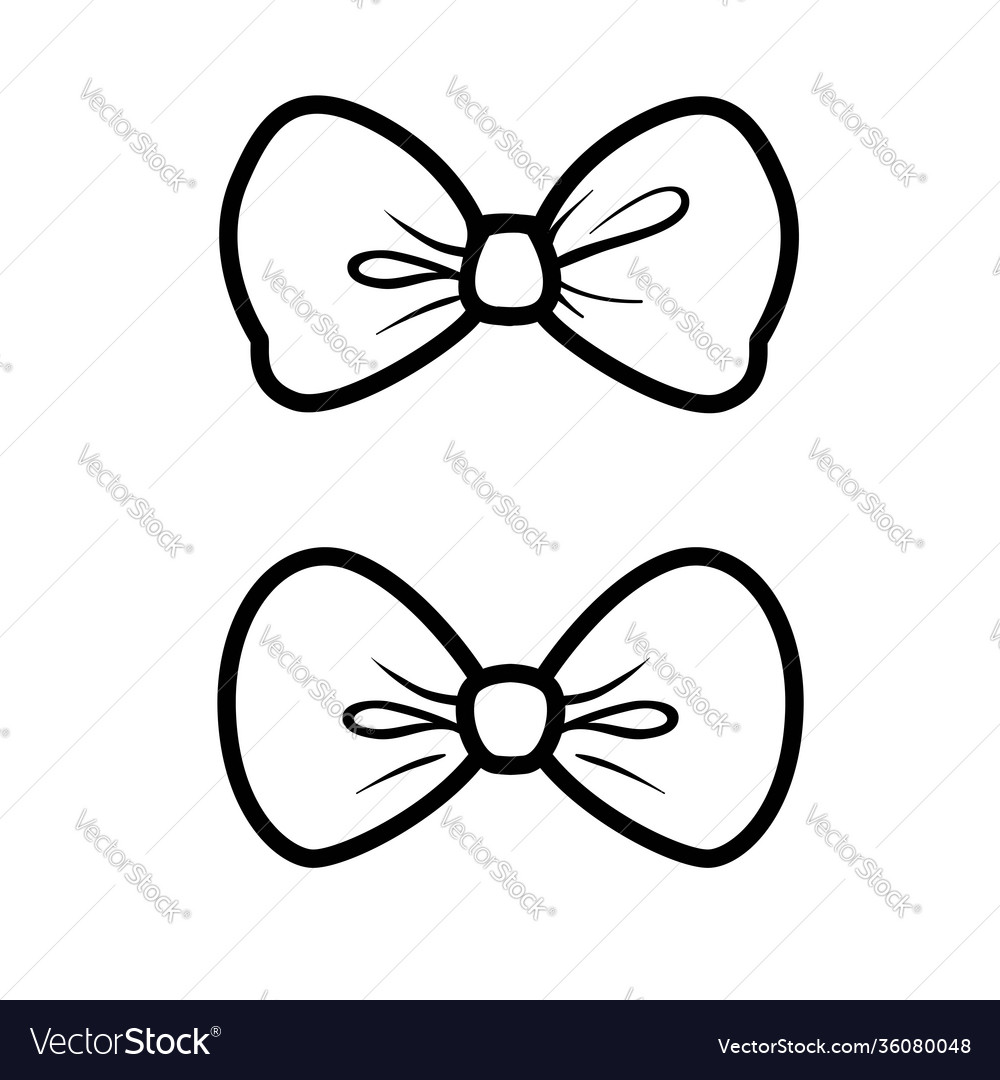 Bow for girls outline for coloring on a white Vector Image