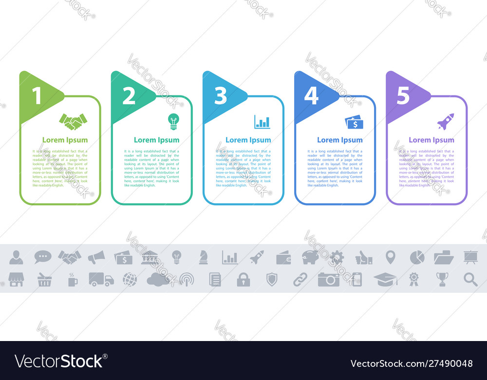 Business infographic design template - 5 steps