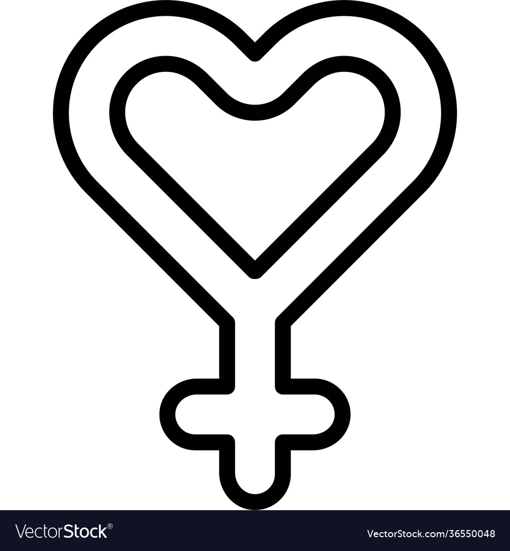 Heart Shaped Female Gender Symbol Icon Royalty Free Vector