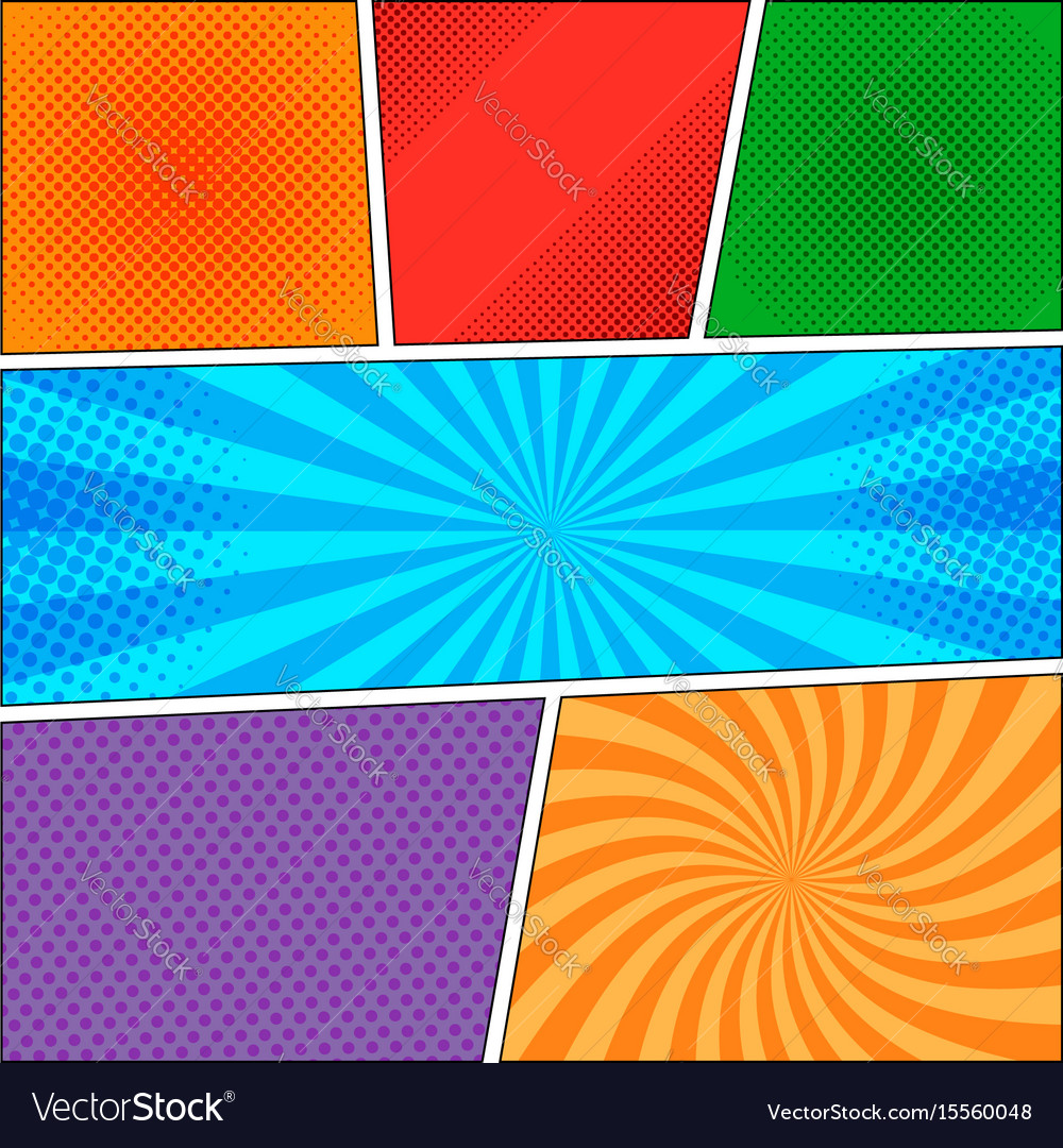 Pop art book page colorful background Royalty Free Vector