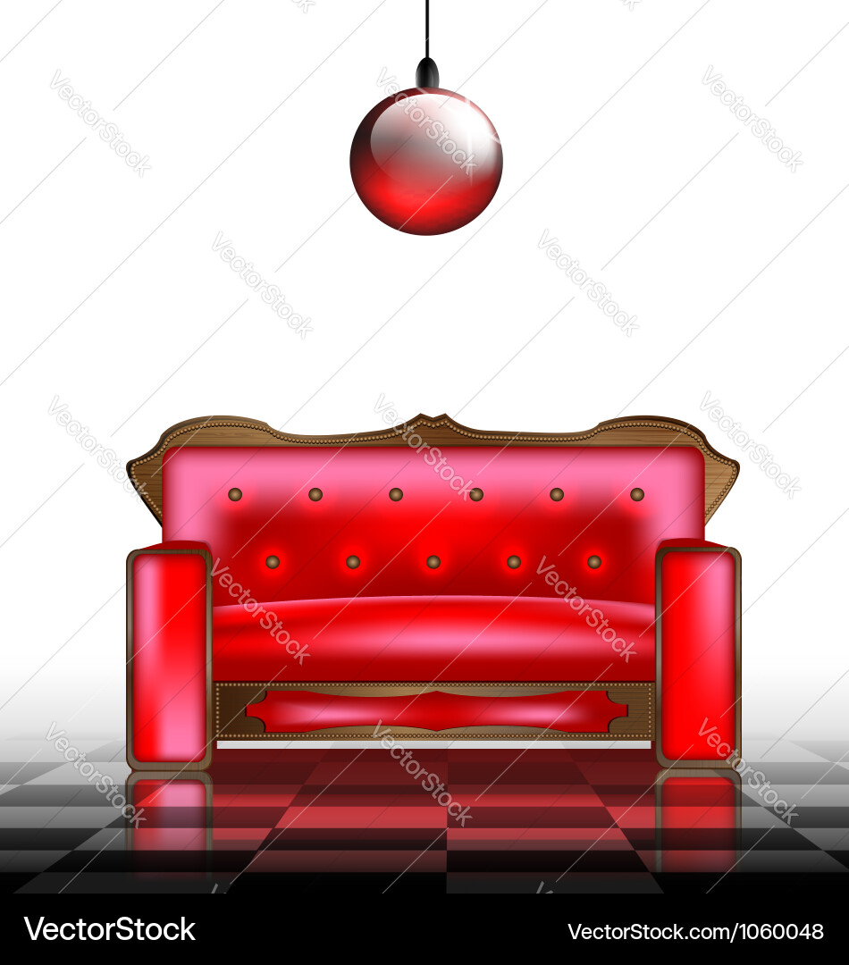 Red sofa Royalty Free Vector Image - VectorStock