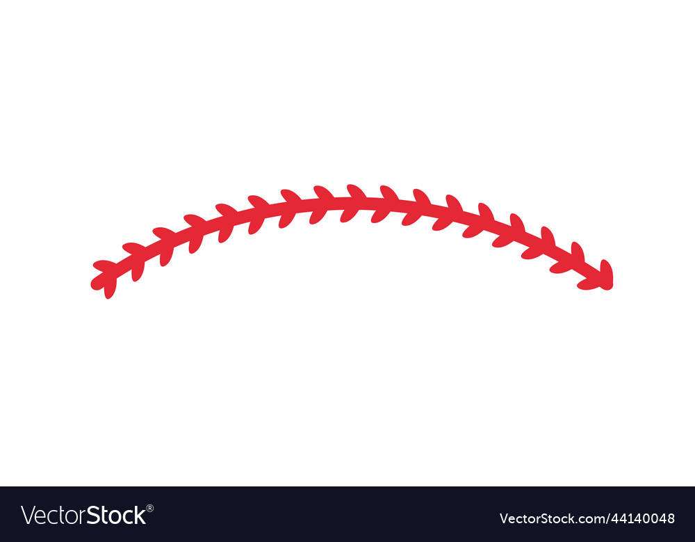 Red Stitches Of Baseball Stitch Design Royalty Free Vector