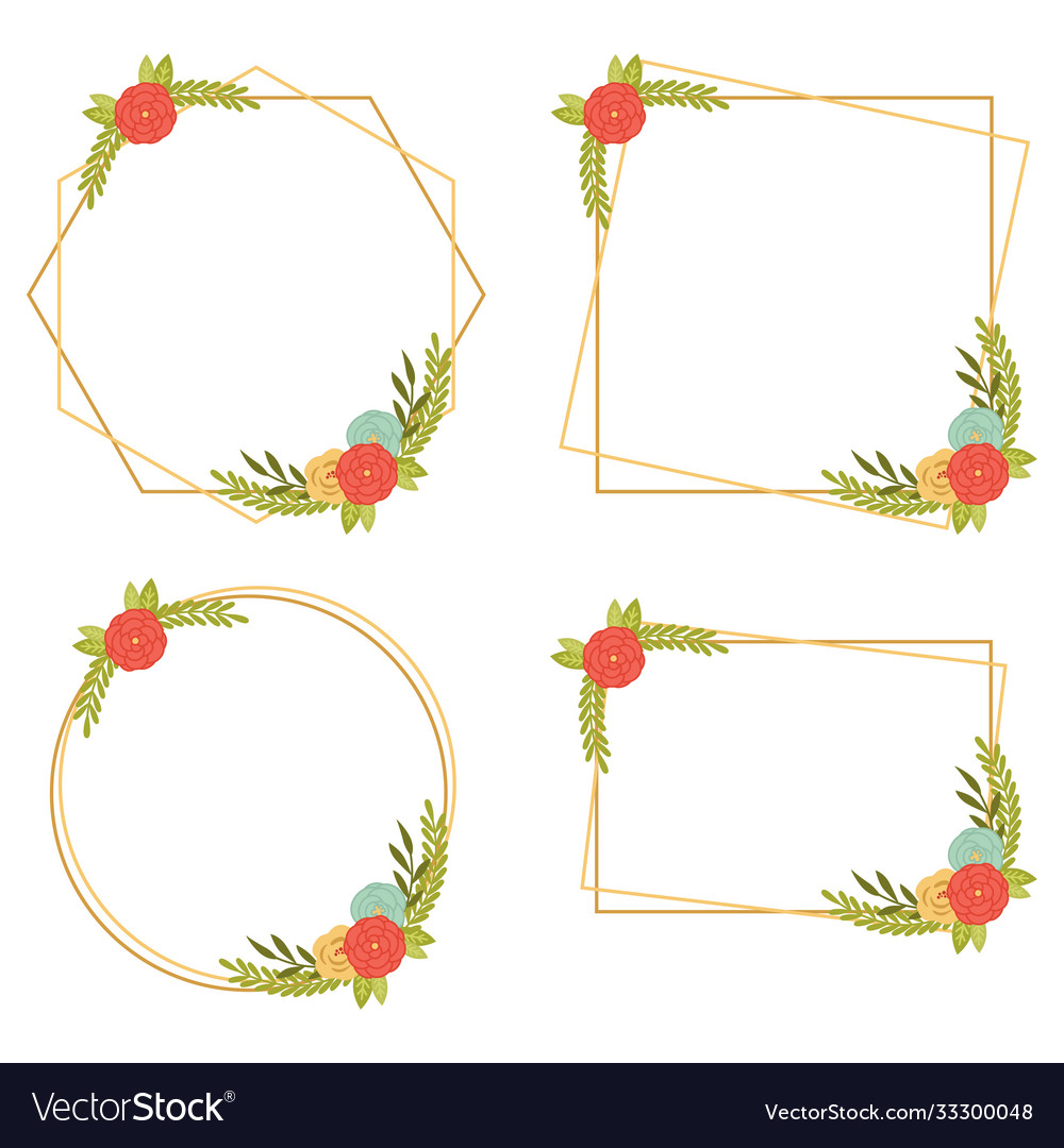 Vintage wedding geometric floral frames Royalty Free Vector