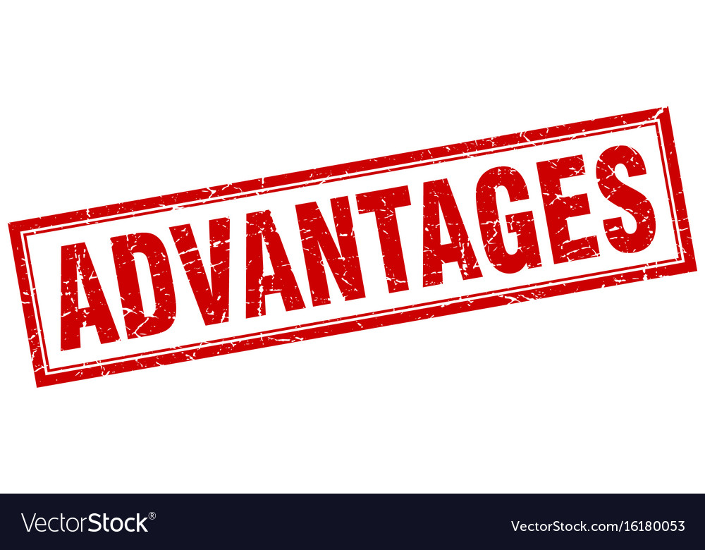 Advantages Square Stamp Royalty Free Vector Image