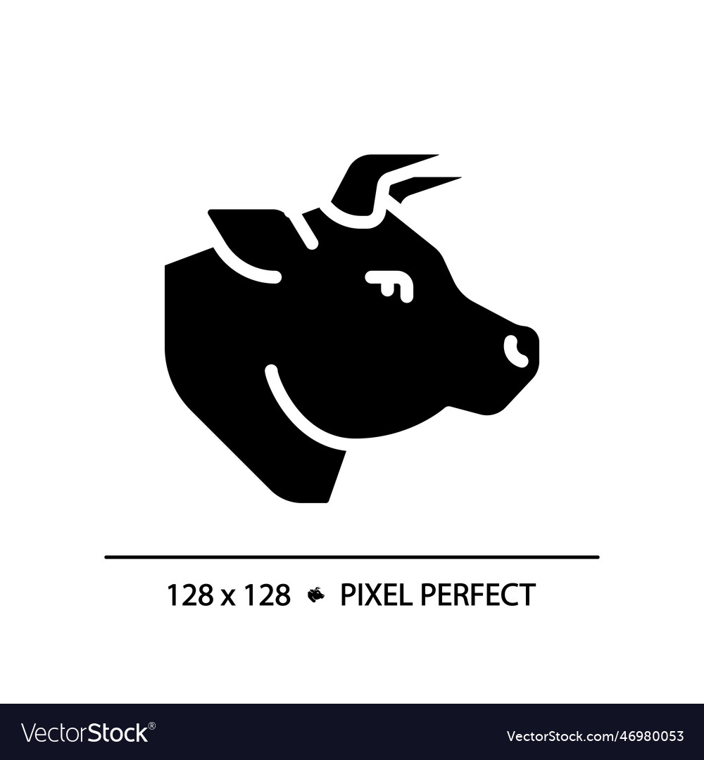 Beef pixel perfect black glyph icon Royalty Free Vector