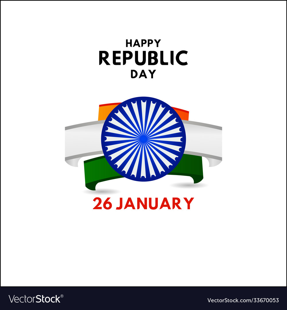 Happy republic day template design Royalty Free Vector Image