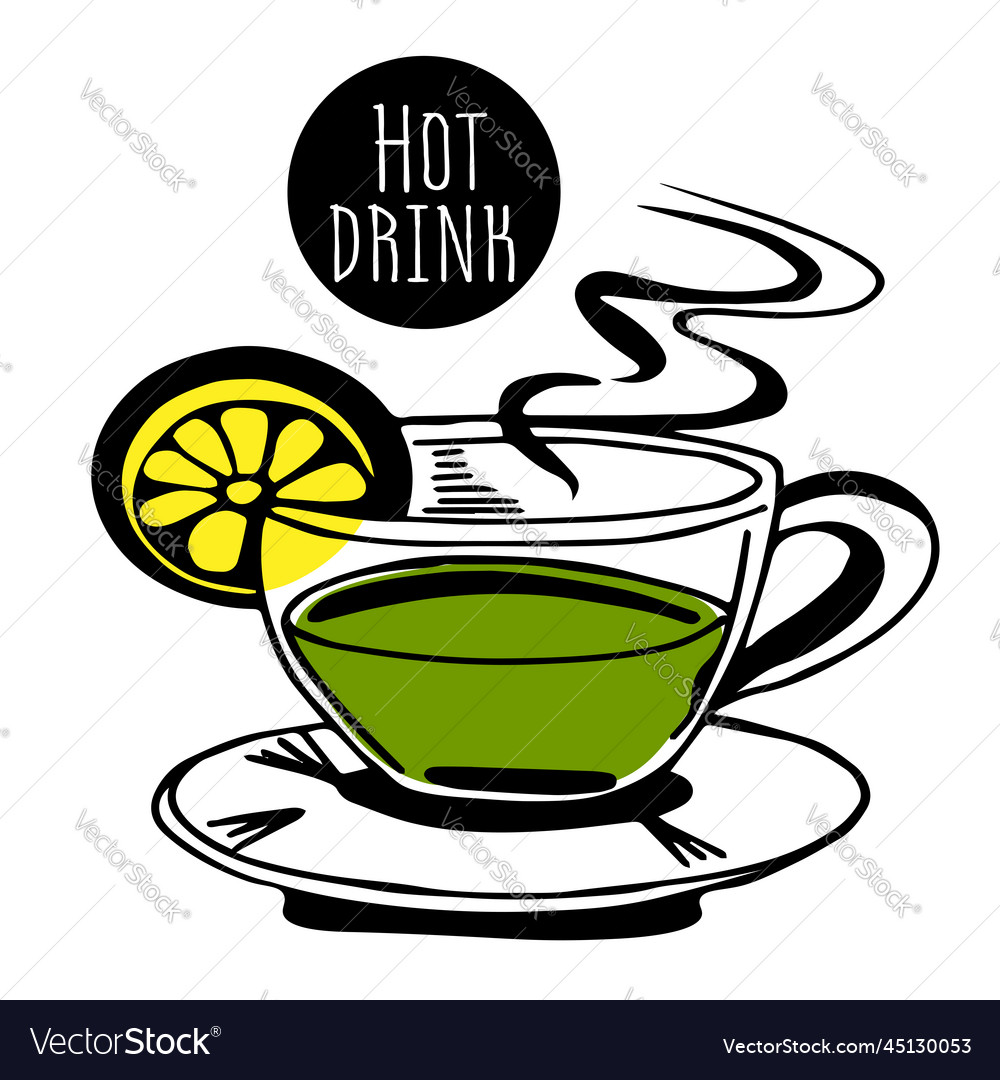 Hot Drink Is Green Tea Tea Day Holiday Lemon Vector Image uric-acid-sparsh-diagnostic-center