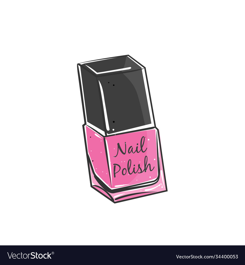 Pink nail polish isolated on white background Vector Image