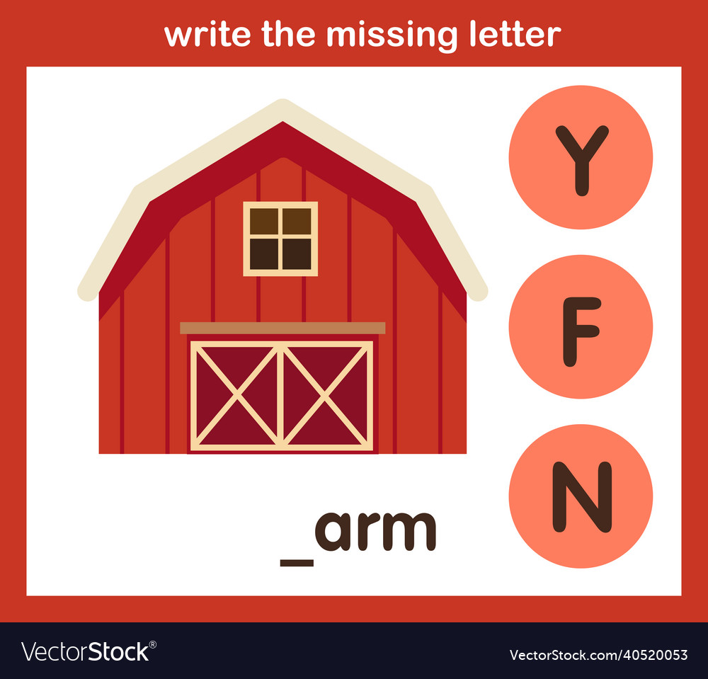 write-the-missing-letter-royalty-free-vector-image