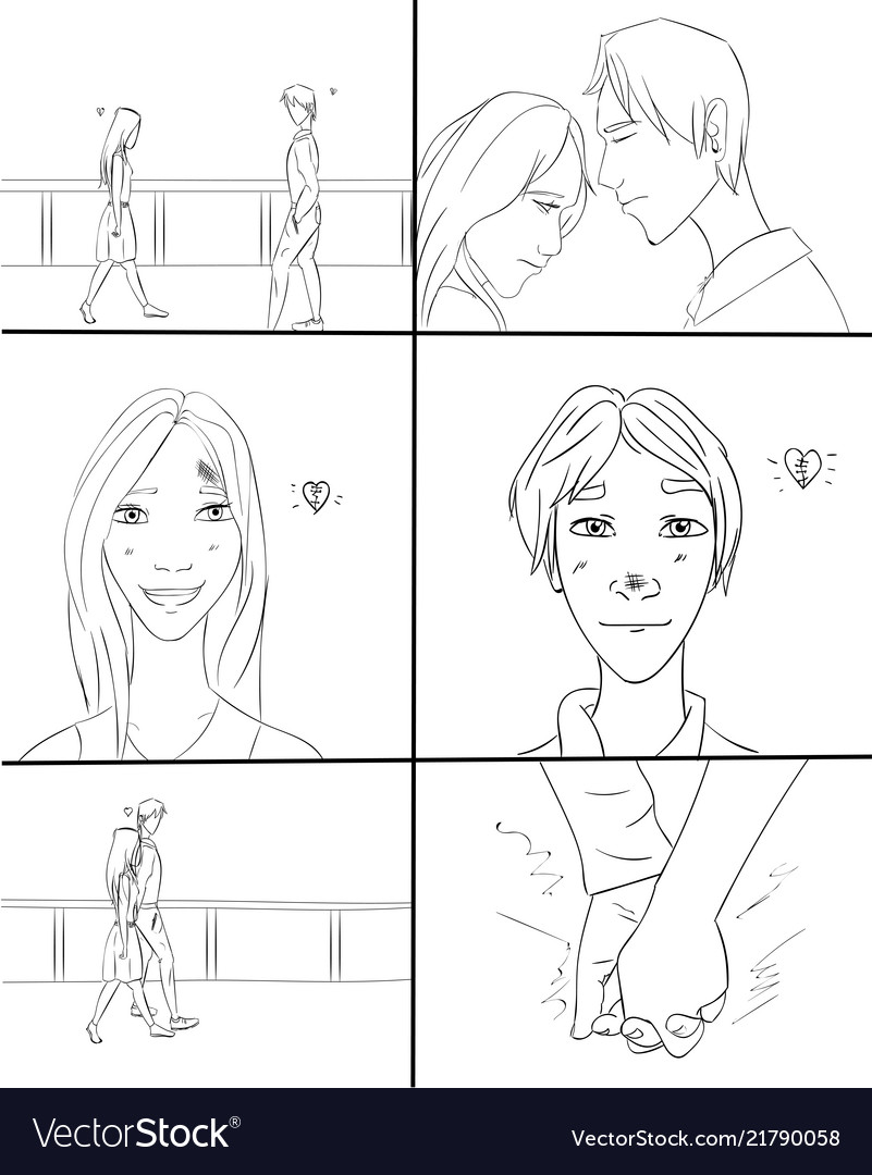 Boy and girl dating storyboard Royalty Free Vector Image Boy and girl dating storyboard Royalty Free Vector Image