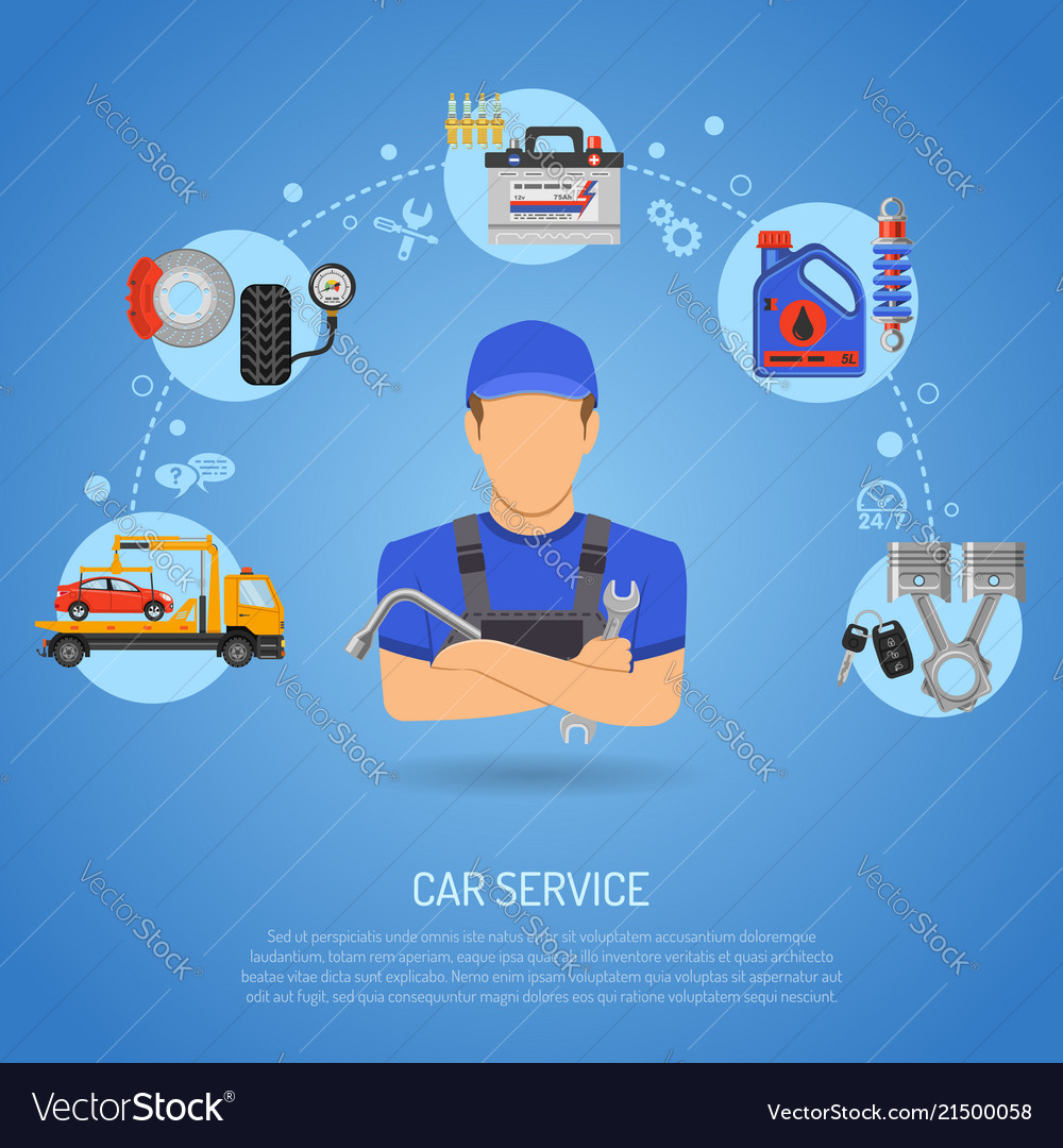 Car service concept Royalty Free Vector Image - VectorStock