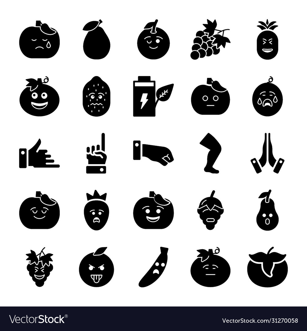 Emoticons icons pack Royalty Free Vector Image