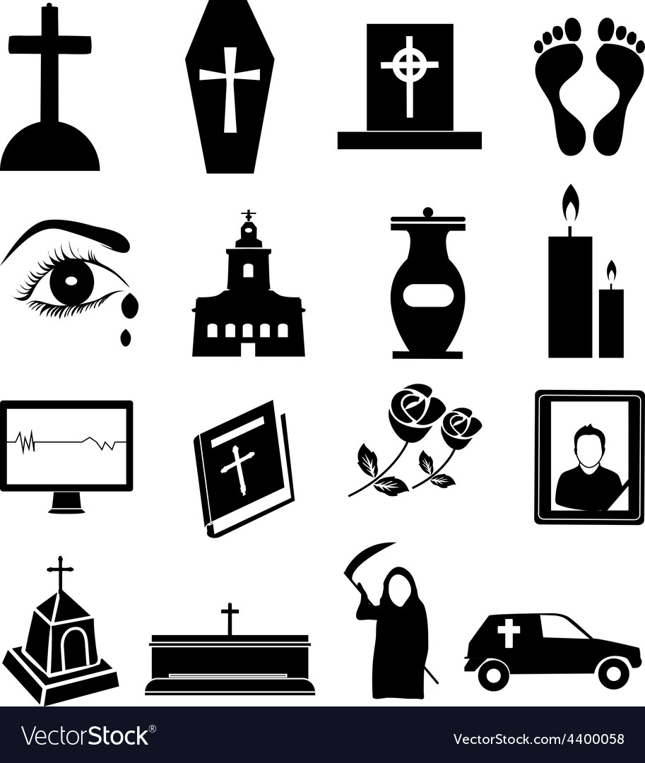 Funeral Icons Set Royalty Free Vector Image Vectorstock