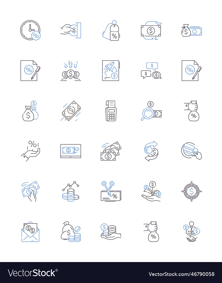 Marketing agents line icons collection branding Vector Image