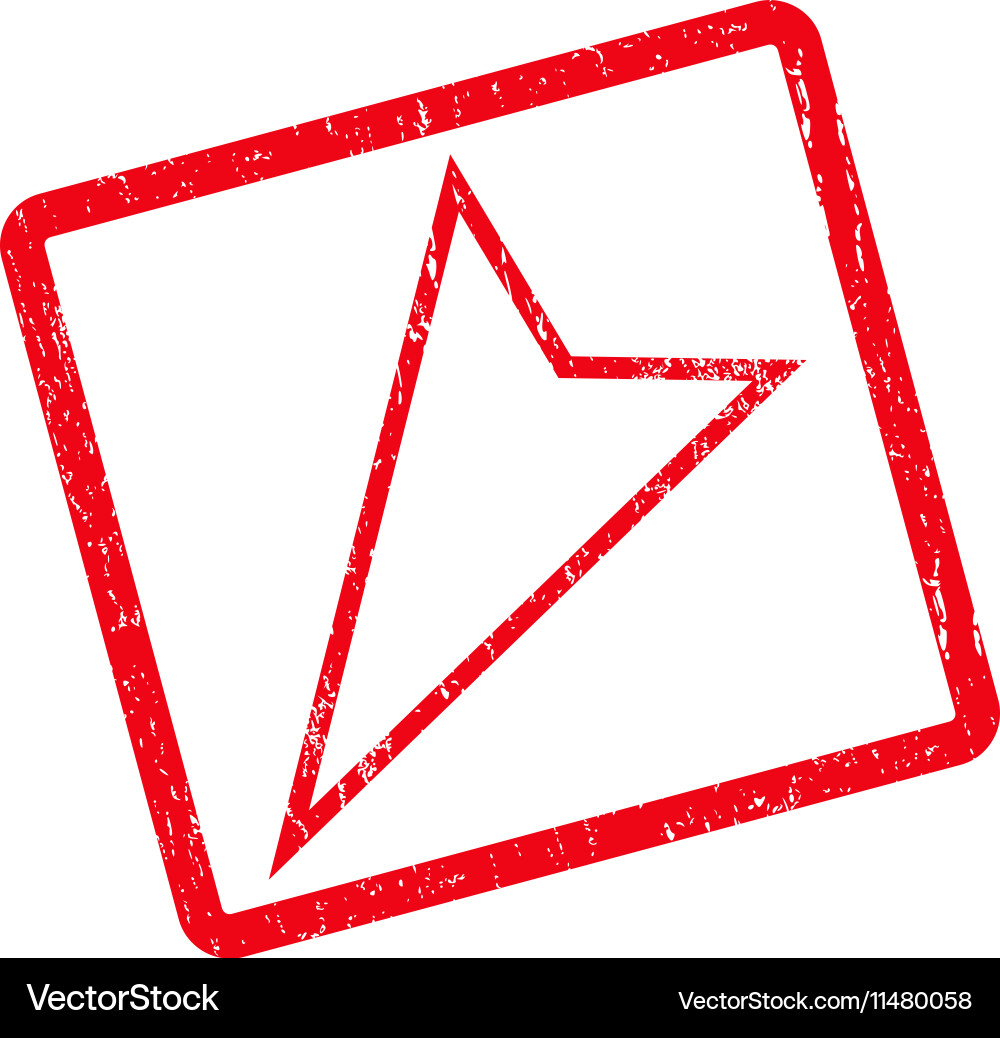 Pointer left down icon rubber stamp Royalty Free Vector