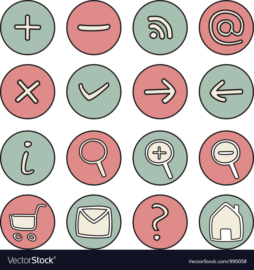 Set of doodle hand drawn icons Royalty Free Vector Image