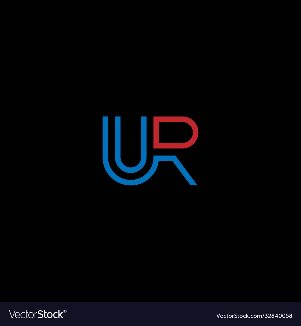 Ur or ru logo and icon designs with black Vector Image