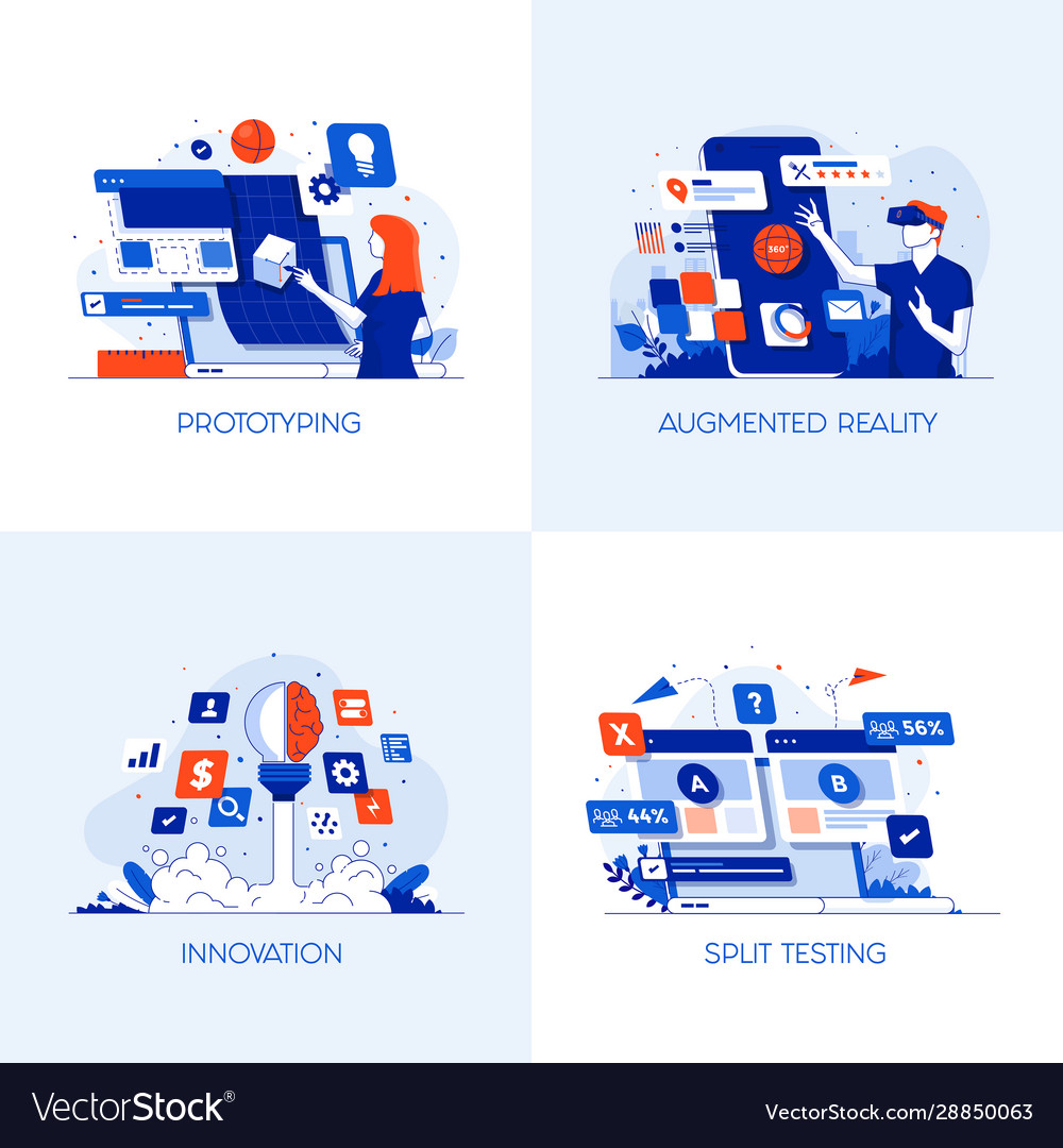 Flat designed conceptual icons 3 Royalty Free Vector Image