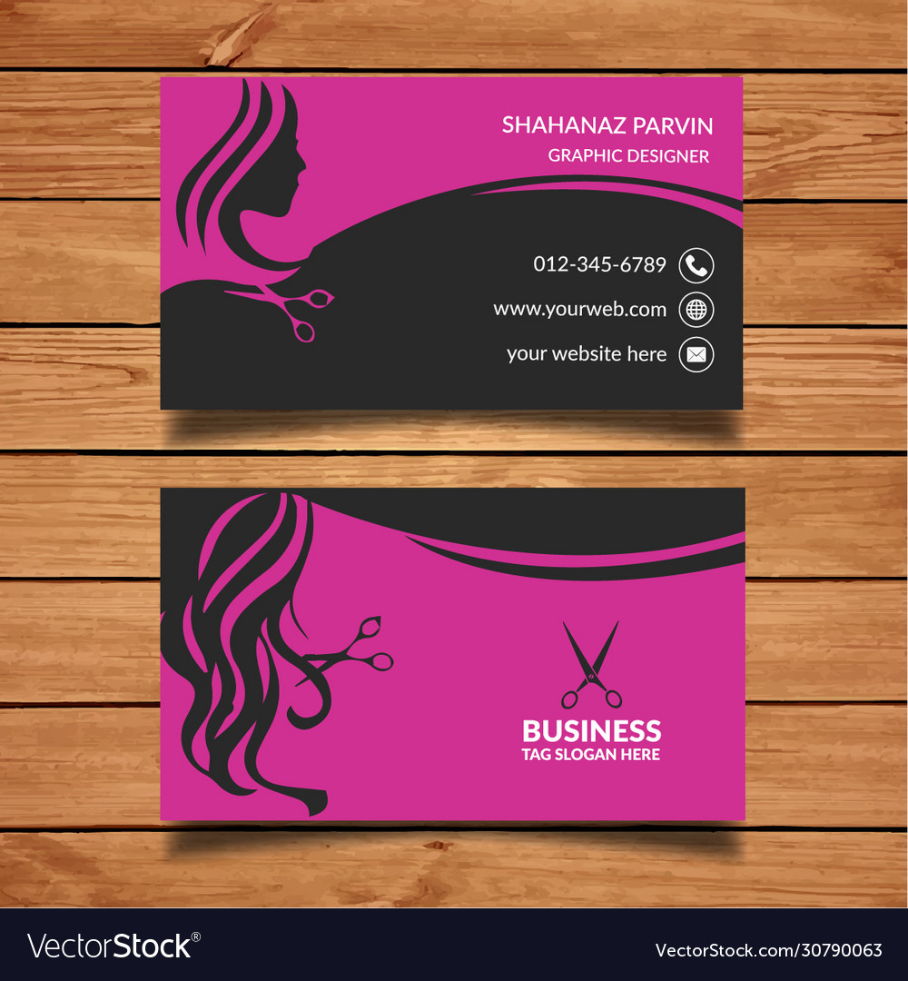 Hair Cut Business Card Template Design Royalty Free Vector